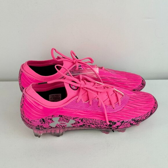 Men's 10 - Under Armour Magnetico Elite 4 FG Pitch Viper Soccer Cleats - Pink - Picture 2 of 12